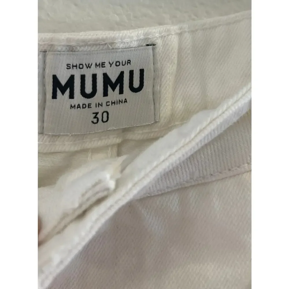 Show Me Your Mumu Statesboro White Denim Skort Seasalt White 30
